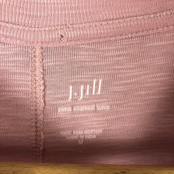 J Jill Pink Elliptical Tunic Top Pima Cotton Long Sleeve Size Medium - Picture 2 of 5